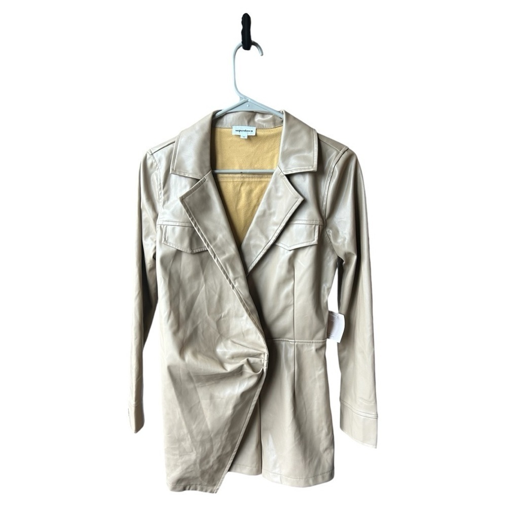 New Superdown Chantel Leather Romper In Nude - Picture 2 of 10